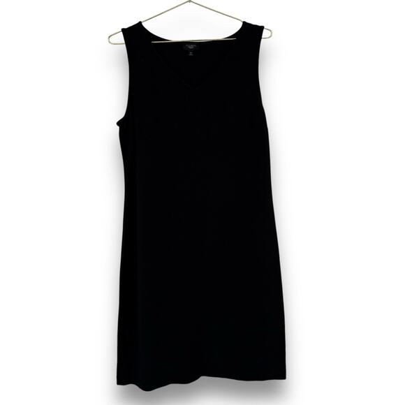 Talbots Basic Black Sleeveless Stretch Jersey A Line Casual Dress, Size 12 P - Picture 1 of 4